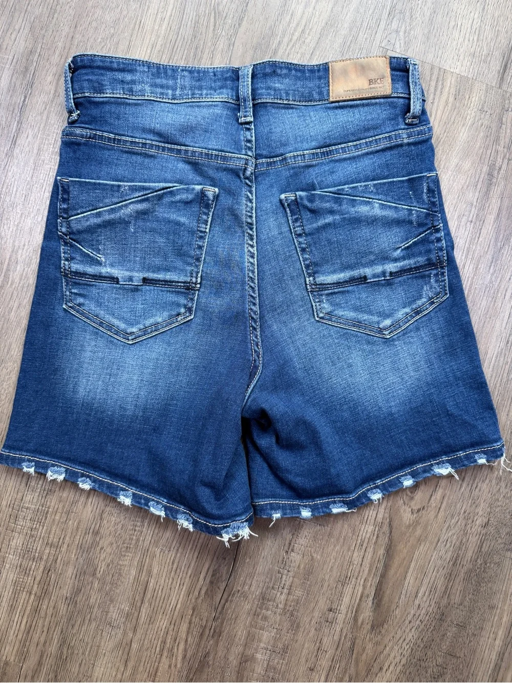 BKE Parker Distressed Denim Shorts Sz 25 Long Inseam Rollable